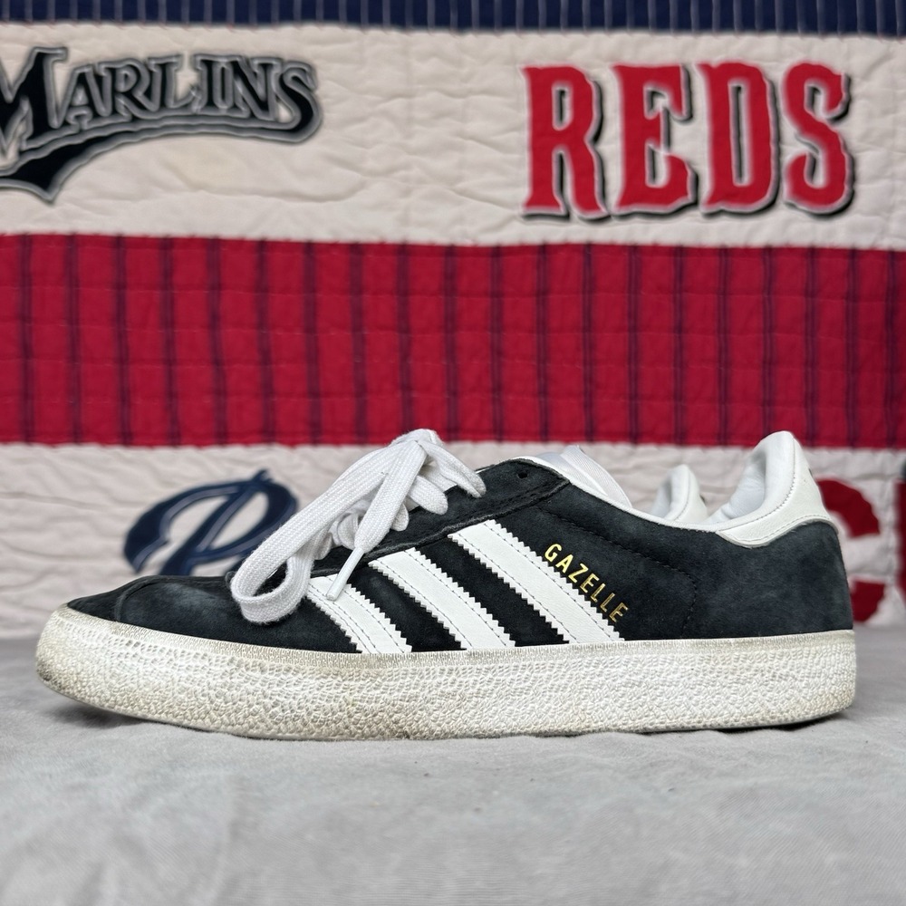 Size 7 - Adidas Gazelle Black Suede Mens Sneakers‎